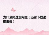 为什么网速没问题（迅雷下载速度很慢）