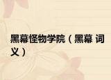 黑幕怪物学院（黑幕 词义）