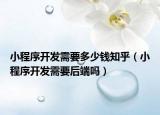 小程序开发需要多少钱知乎（小程序开发需要后端吗）