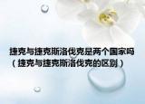 捷克与捷克斯洛伐克是两个国家吗（捷克与捷克斯洛伐克的区别）