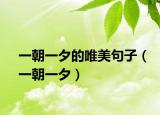 一朝一夕的唯美句子（一朝一夕）