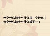 六个什么加十个什么是一个什么（六个什么加十个什么等于一）