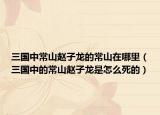 三国中常山赵子龙的常山在哪里（三国中的常山赵子龙是怎么死的）