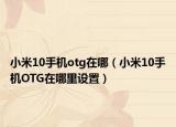 小米10手机otg在哪（小米10手机OTG在哪里设置）