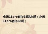 小米11pro有ip68防水吗（小米11pro有ip68吗）