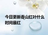 今日更新香山红叶什么时间最红
