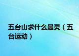 五台山求什么最灵（五台运动）