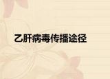 乙肝病毒传播途径