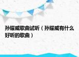 孙耀威歌曲试听（孙耀威有什么好听的歌曲）