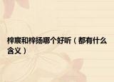 梓宸和梓扬哪个好听（都有什么含义）