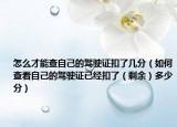 怎么才能查自己的驾驶证扣了几分（如何查看自己的驾驶证已经扣了（剩余）多少分）