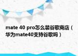 mate 40 pro怎么装谷歌商店（华为mate40支持谷歌吗）