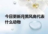 今日更新月黑风高代表什么动物