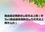 路由器设置静态ip后无法上网（华为a1路由器使用静态ip方式无法上网怎么办）