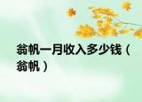 翁帆一月收入多少钱（翁帆）