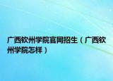 广西钦州学院官网招生（广西钦州学院怎样）