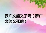 罗广文起义了吗（罗广文怎么死的）