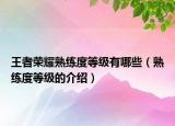 王者荣耀熟练度等级有哪些（熟练度等级的介绍）