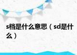 s档是什么意思（sd是什么）