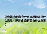 牙套妹 奈何美色什么意思歌词是什么意思（牙套妹 奈何美色什么意思）