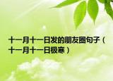 十一月十一日发的朋友圈句子（十一月十一日极寒）