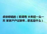 卓依婷唱的（歌词有 大年初一头一天 家家户户过新年...歌名是什么）