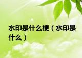 水印是什么梗（水印是什么）