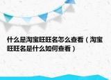 什么是淘宝旺旺名怎么查看（淘宝旺旺名是什么如何查看）
