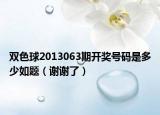双色球2013063期开奖号码是多少如题（谢谢了）