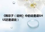 《韩非子（说林》中的说是读SHUI还是读说）