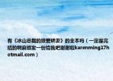有《冰山总裁的掠爱娇妻》的全本吗（一定是完结的啊麻烦发一份给我吧谢谢啦karenming17hotmail.com）