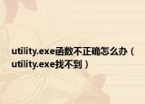 utility.exe函数不正确怎么办（utility.exe找不到）