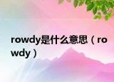 rowdy是什么意思（rowdy）