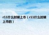 r11什么时候上市（r11什么时候上市的）