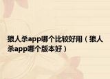 狼人杀app哪个比较好用（狼人杀app哪个版本好）