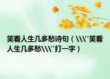 笑看人生几多愁诗句（\