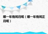 哪一年有闰月呢（哪一年有闰正月呢）