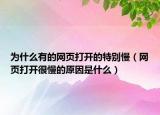 为什么有的网页打开的特别慢（网页打开很慢的原因是什么）