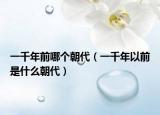 一千年前哪个朝代（一千年以前是什么朝代）
