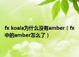fx koala为什么没有amber（fx中的amber怎么了）
