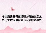 今日更新支付宝借呗没有额度怎么办（支付宝借呗怎么没额度怎么办）