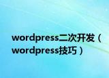 wordpress二次开发（wordpress技巧）
