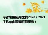 qq群投票在哪里找2020（2021手机qq群投票在哪里看）