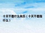 十天干是什么来历（十天干是指什么）