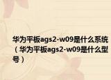 华为平板ags2-w09是什么系统（华为平板ags2-w09是什么型号）