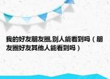 我的好友朋友圈,别人能看到吗（朋友圈好友其他人能看到吗）