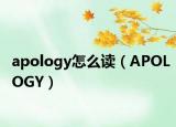 apology怎么读（APOLOGY）