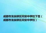 成都市龙泉驿区同安中学校下雪（成都市龙泉驿区同安中学校）