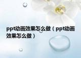 ppt动画效果怎么做（ppt动画效果怎么做）