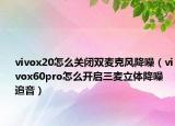 vivox20怎么关闭双麦克风降噪（vivox60pro怎么开启三麦立体降噪追音）